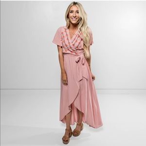 Blush wrap dress
